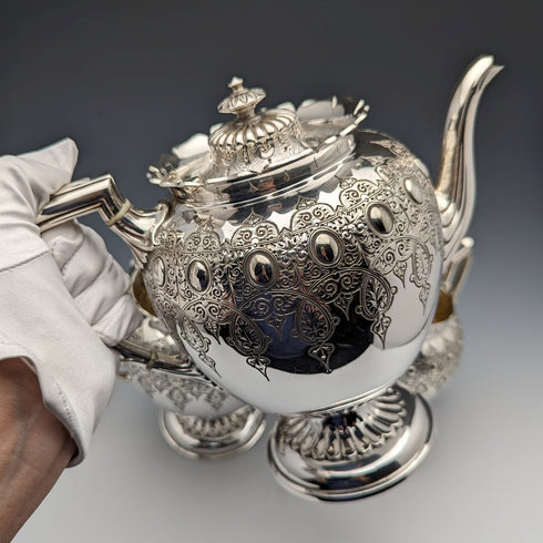 英國古董維多利亞鍍銀茶具